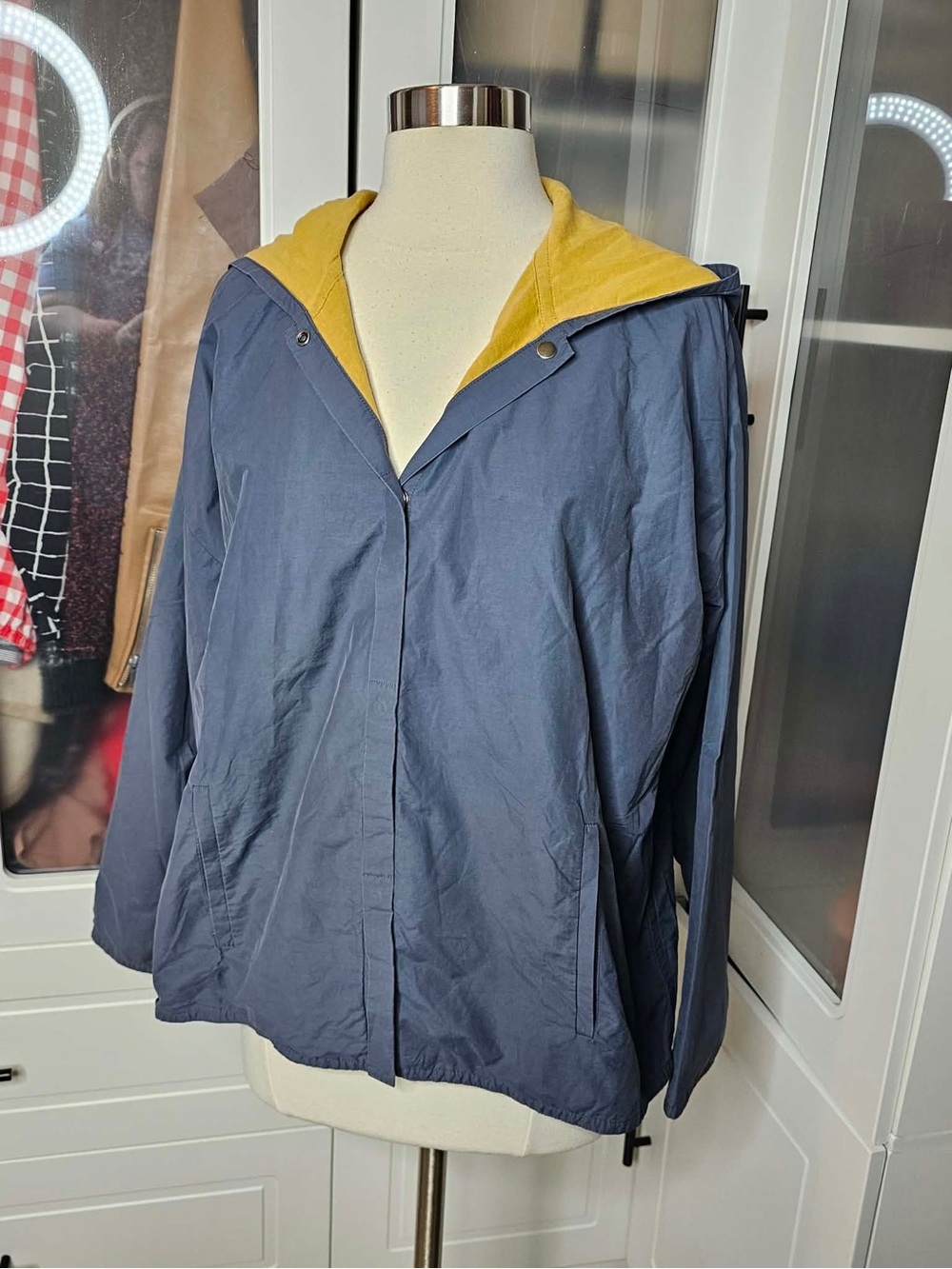 Eileen Fisher Yellow Linen Top with Black Label